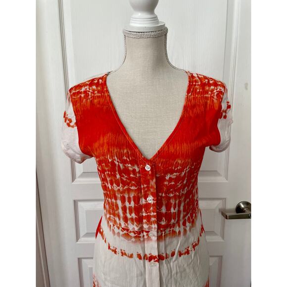 RAGA Tie Dye Button Down Maxi Dress Poppy Size Small New - Picture 5 of 9